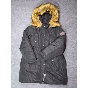Rocawear Parka Jacket Womens 2X Black Arctic Blast Faux Fur Hood Hooded Coat